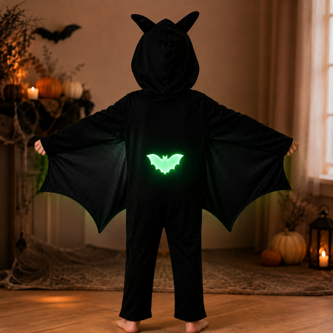 Kids Bat Cape Cloak Halloween Costume Glow in the Dark
