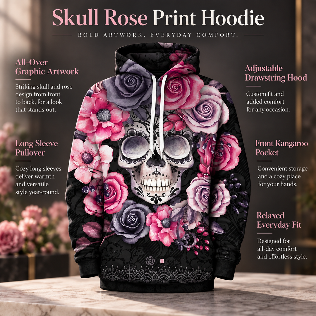 Couple Hooded Sweatshirt Baseball Jacket with Skull Print Halloween Design