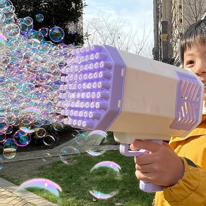 Bubble Gun Bubble Blower Toy with LED Light for Kids Outdoor Play