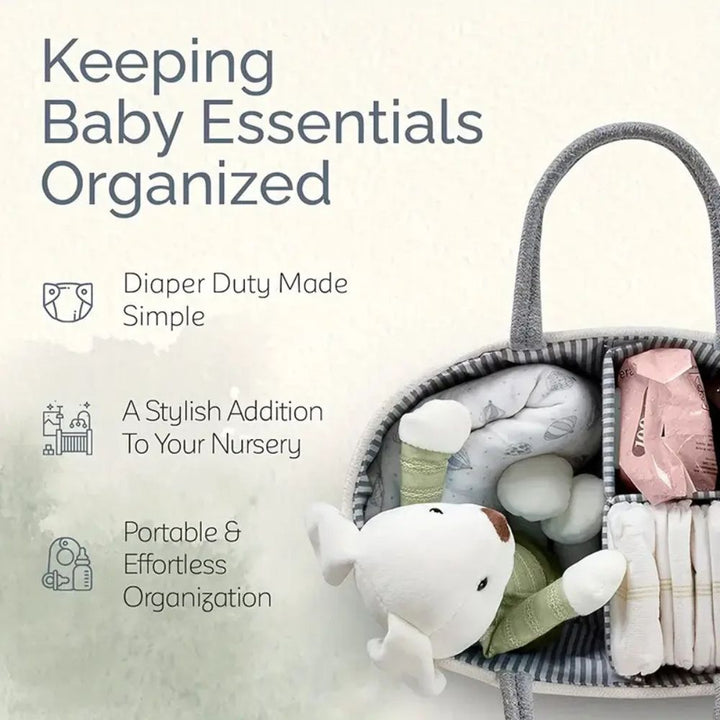 Baby Storage Caddy Organizer Rope Handle Basket