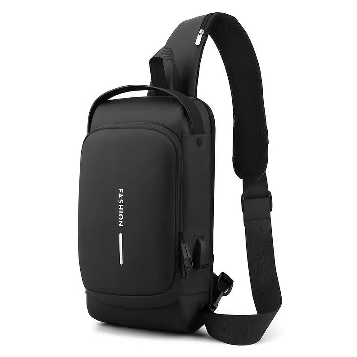 Anti-Theft Motorcycle Backpack with Lock Convertible Crossbody Bag Adjustable Strap
