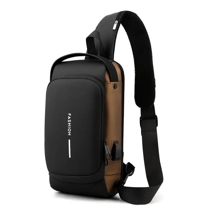 Anti-Theft Motorcycle Backpack with Lock Convertible Crossbody Bag Adjustable Strap