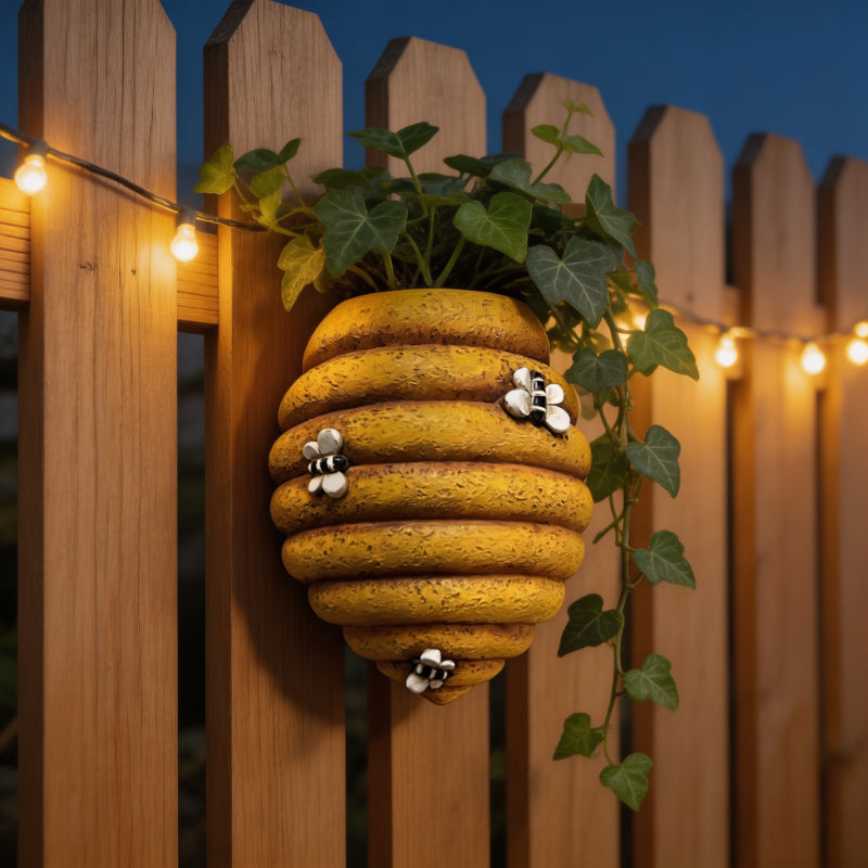 3D Beehive Shaped Wall-Mounted Resin Planter Hanging Flower Pot for Garden