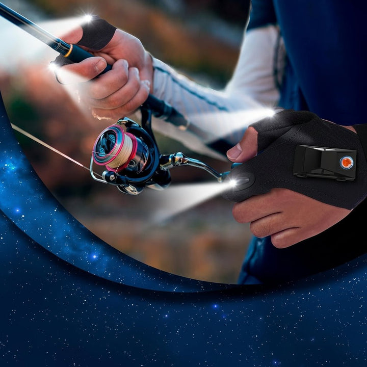 LED Flashlight Gloves Hands Free Light Gloves For Outdoor Repair Camping
