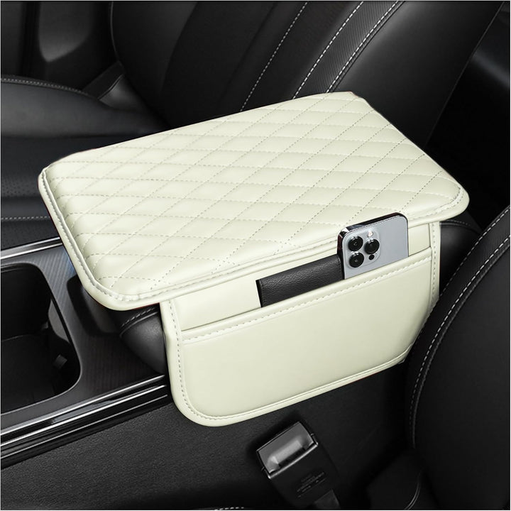 Car Armrest Storage Cover with Adjustable Organizer Pockets