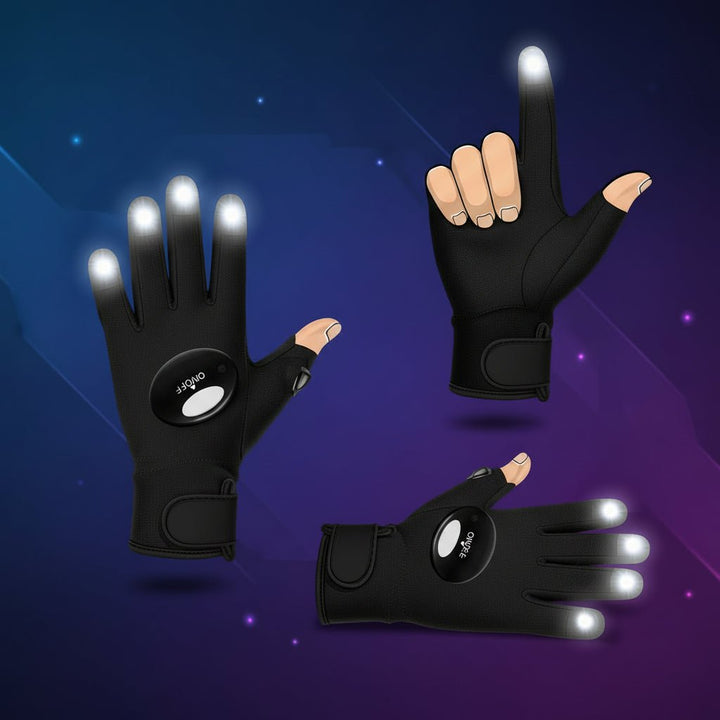 LED Flashlight Gloves Hands Free Light Gloves For Outdoor Repair Camping