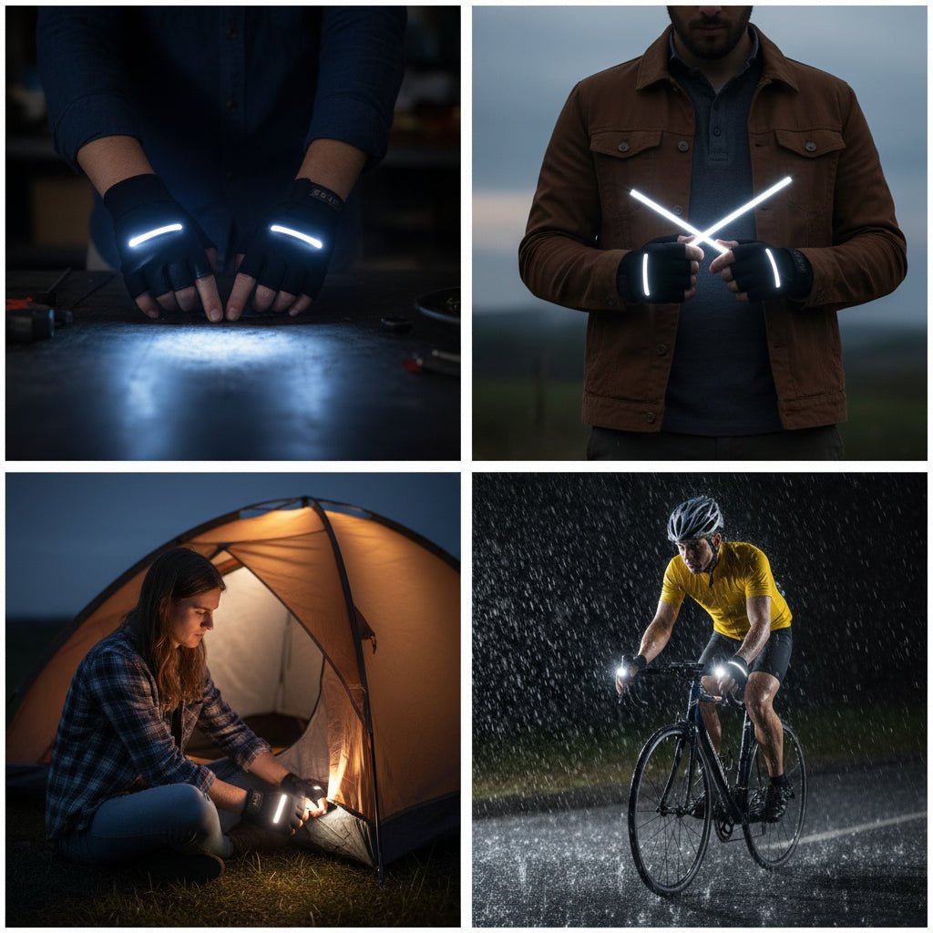 LED Flashlight Gloves Hands Free Light Gloves For Outdoor Repair Camping
