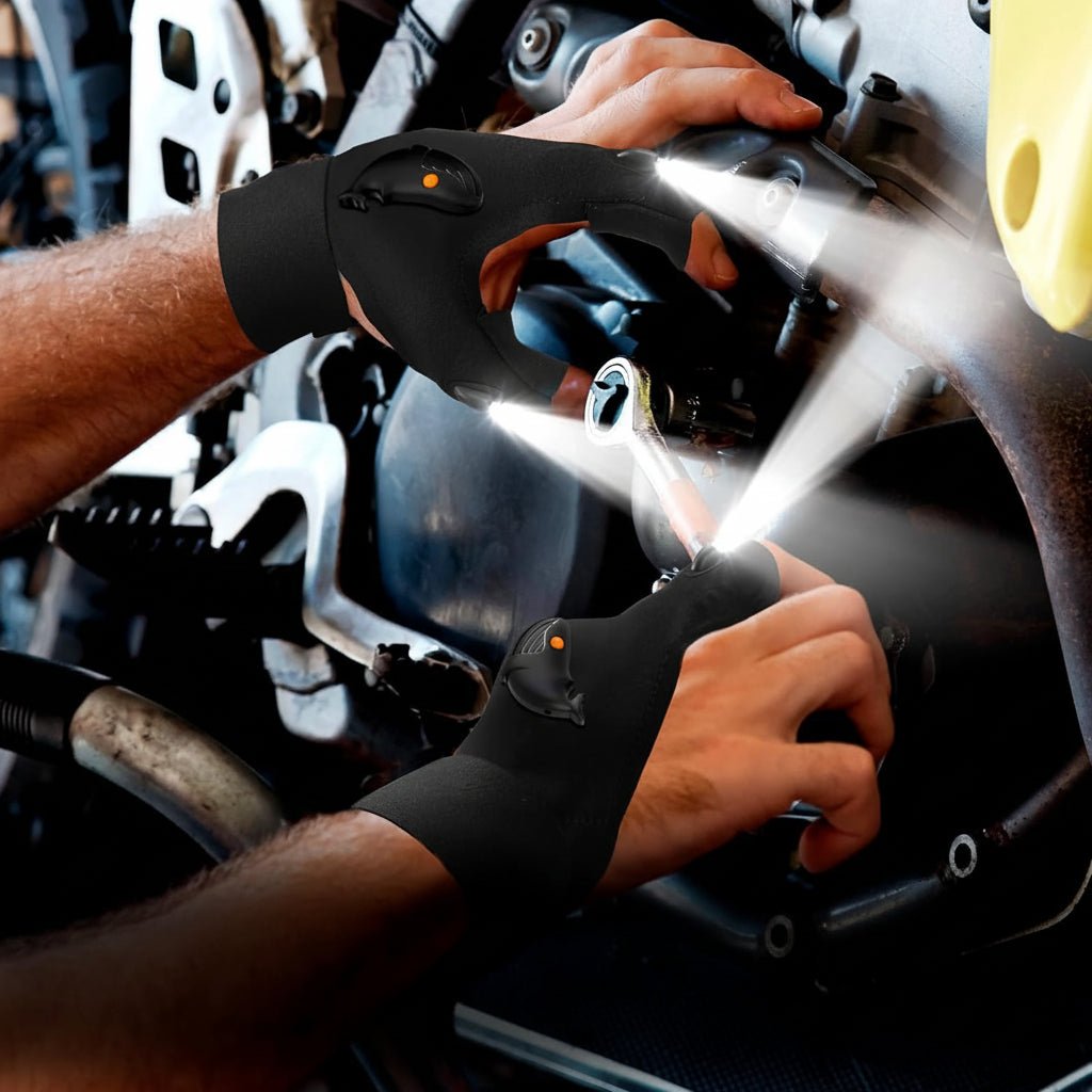 LED Flashlight Gloves Hands Free Light Gloves For Outdoor Repair Camping
