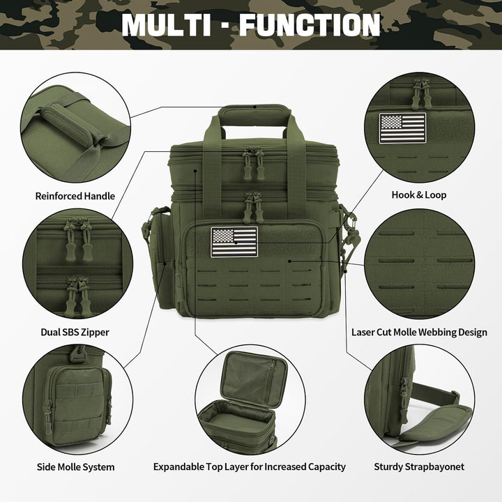 Insulated Tactical Lunch Box Cooler Bag Leakproof Large 18L Outdoor