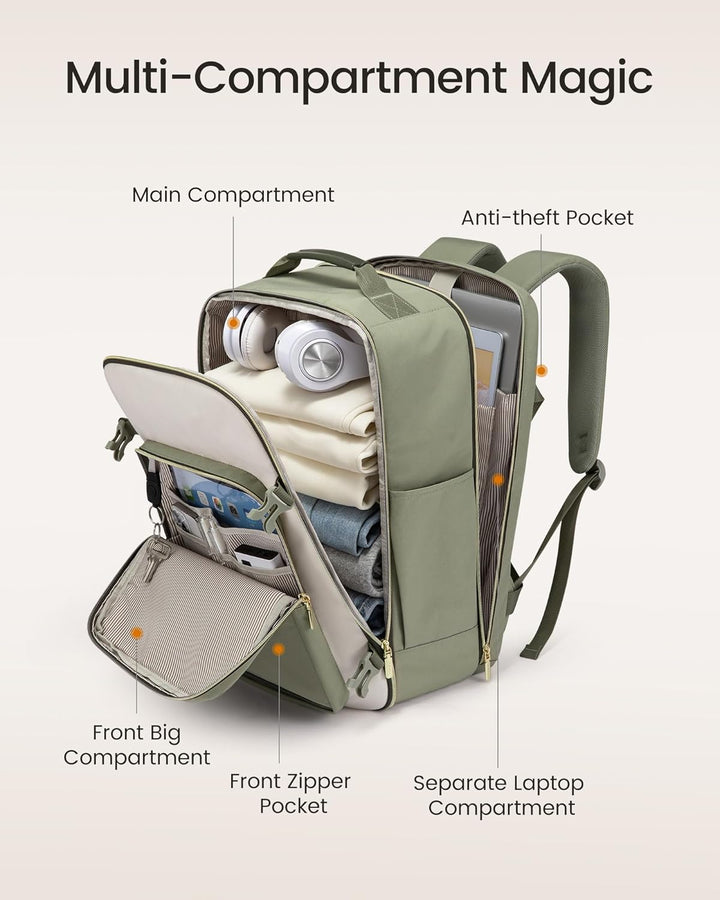 40 Liter Travel Backpack with Packing Cubes Set