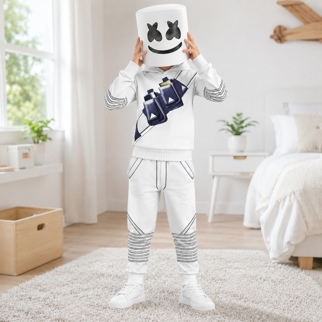 Kids DJ Costume Set Hoodie Joggers Mask