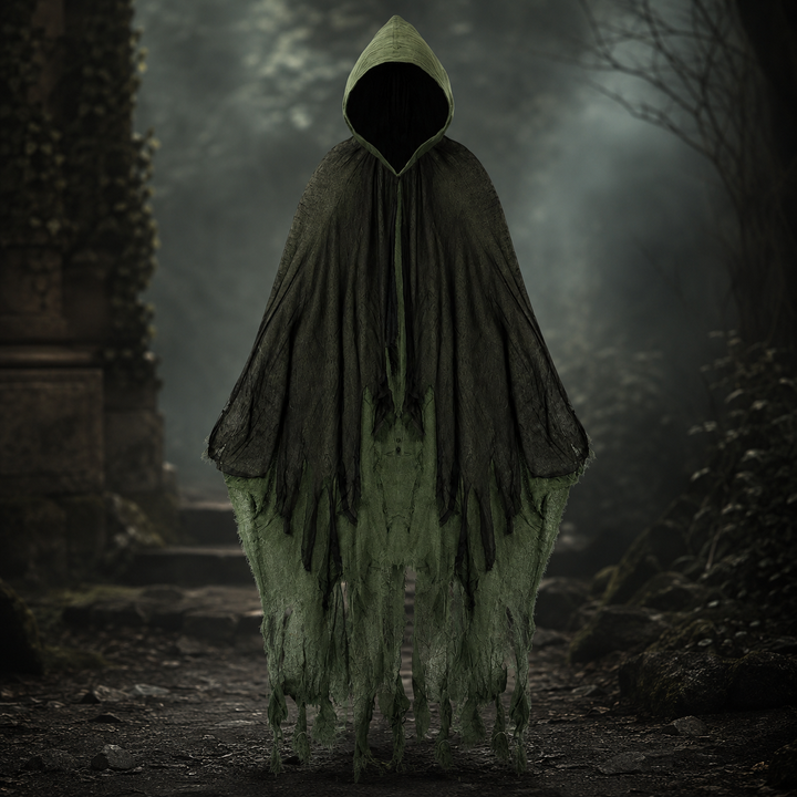 Hooded Tattered Cloak Costume Cape for Adults Halloween