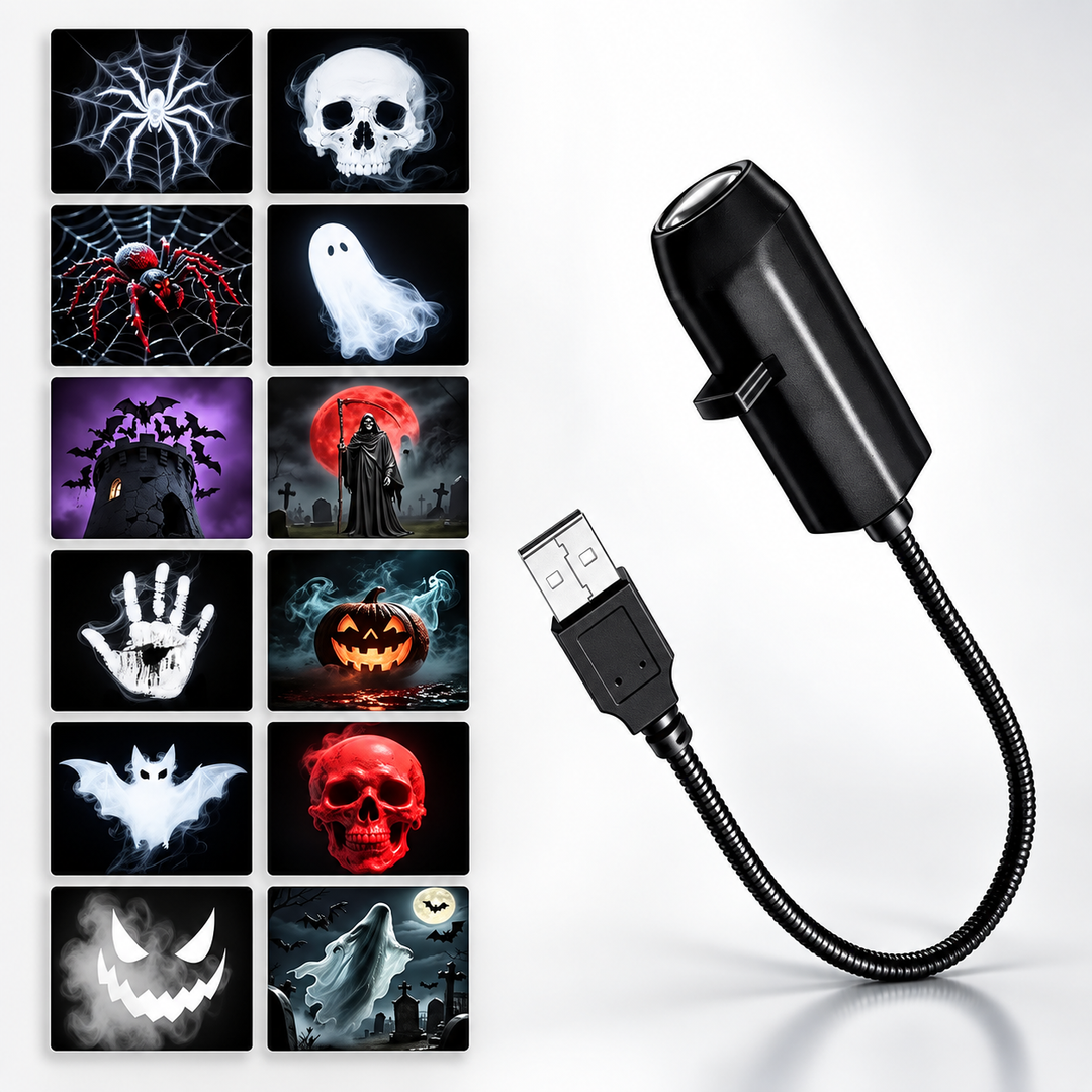 Halloween LED Projector Night Light USB Plug and Play Projector Lamp