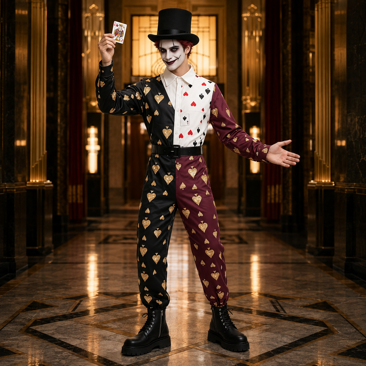 Playing Card Circus Jumpsuit Costume for Men and Women