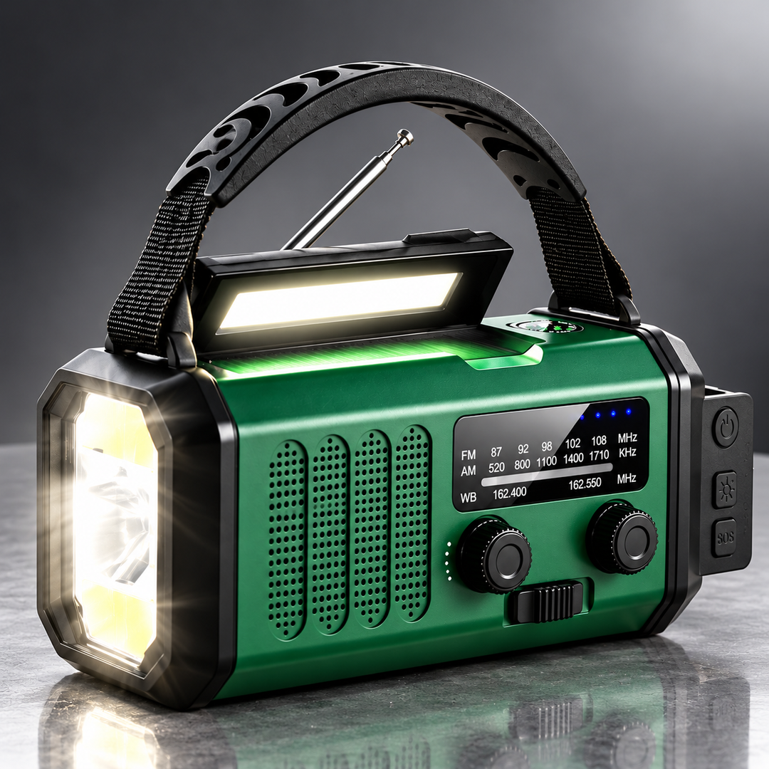 Emergency Radio 10000mAh Solar Hand Crank Power Bank Flashlight SOS
