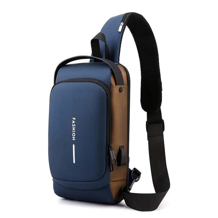 Anti-Theft Motorcycle Backpack with Lock Convertible Crossbody Bag Adjustable Strap