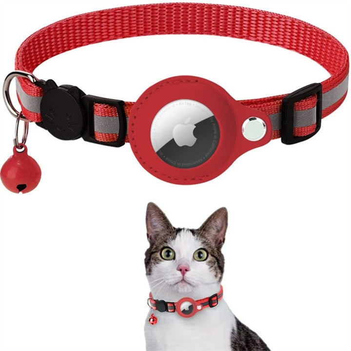 Reflective Cat Collar with GPS Tracker Holder Adjustable Safety Collar