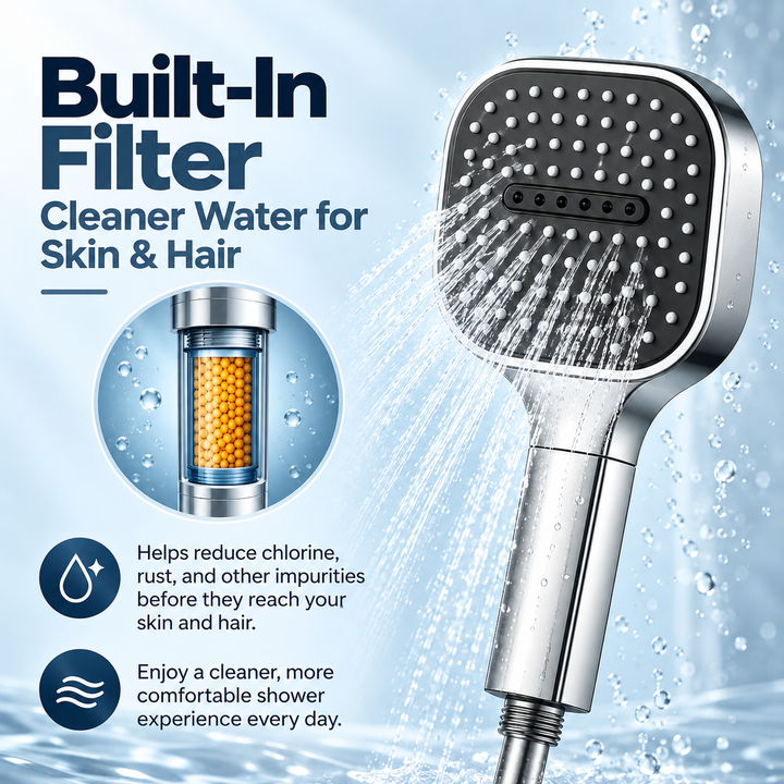 High Pressure Round Shower Head Adjustable Spray Bathroom Fixture