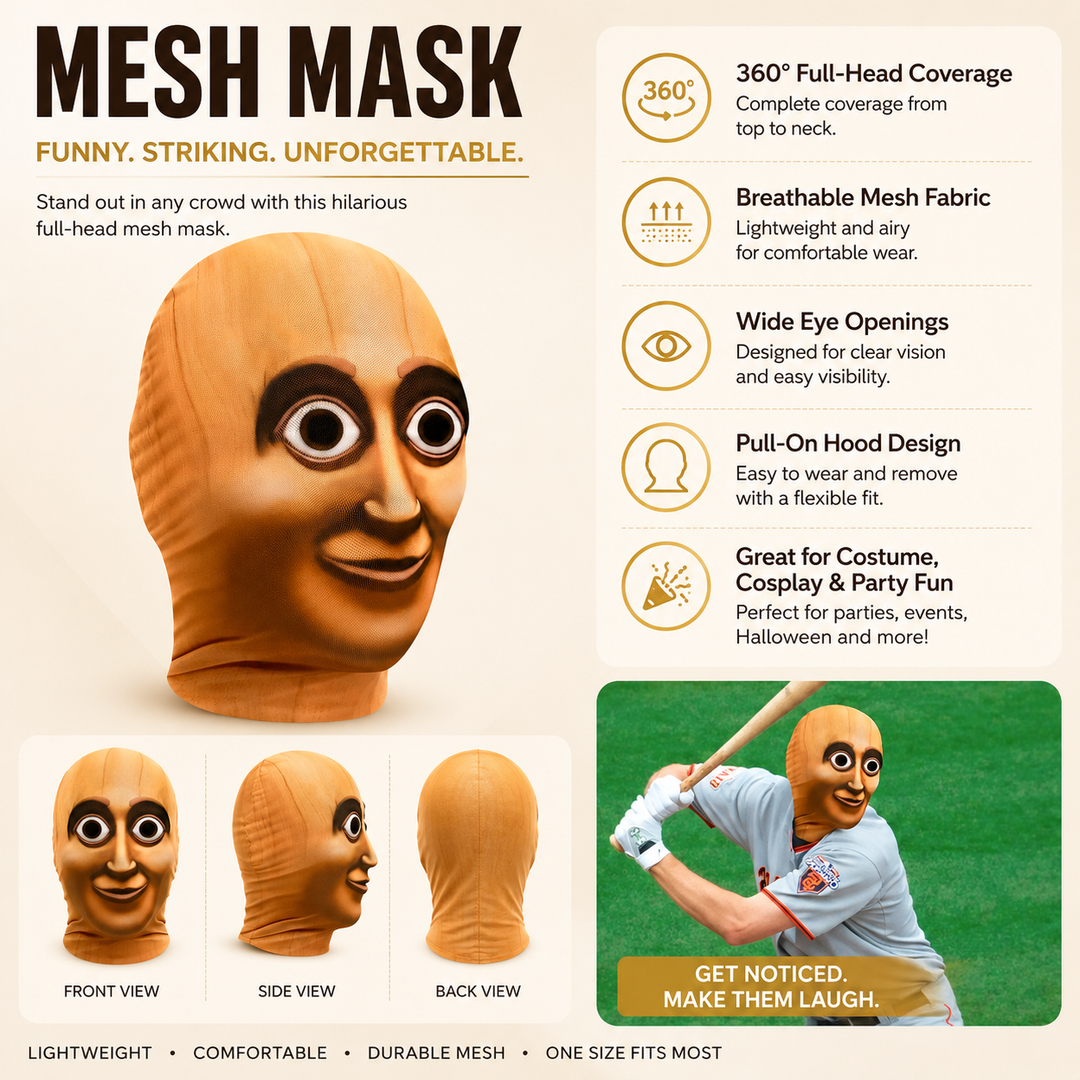 3D Full Face Bald Man Mask Adult Costume Novelty Mask