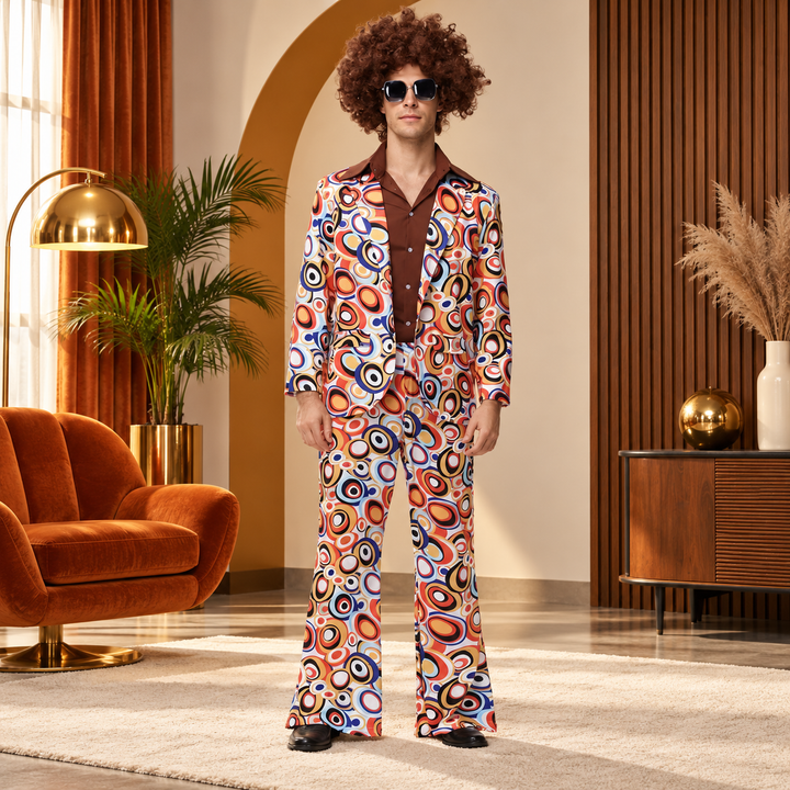 Hippie Disco Costume Retro 70s 80s Men Women Halloween Cosplay Outfit