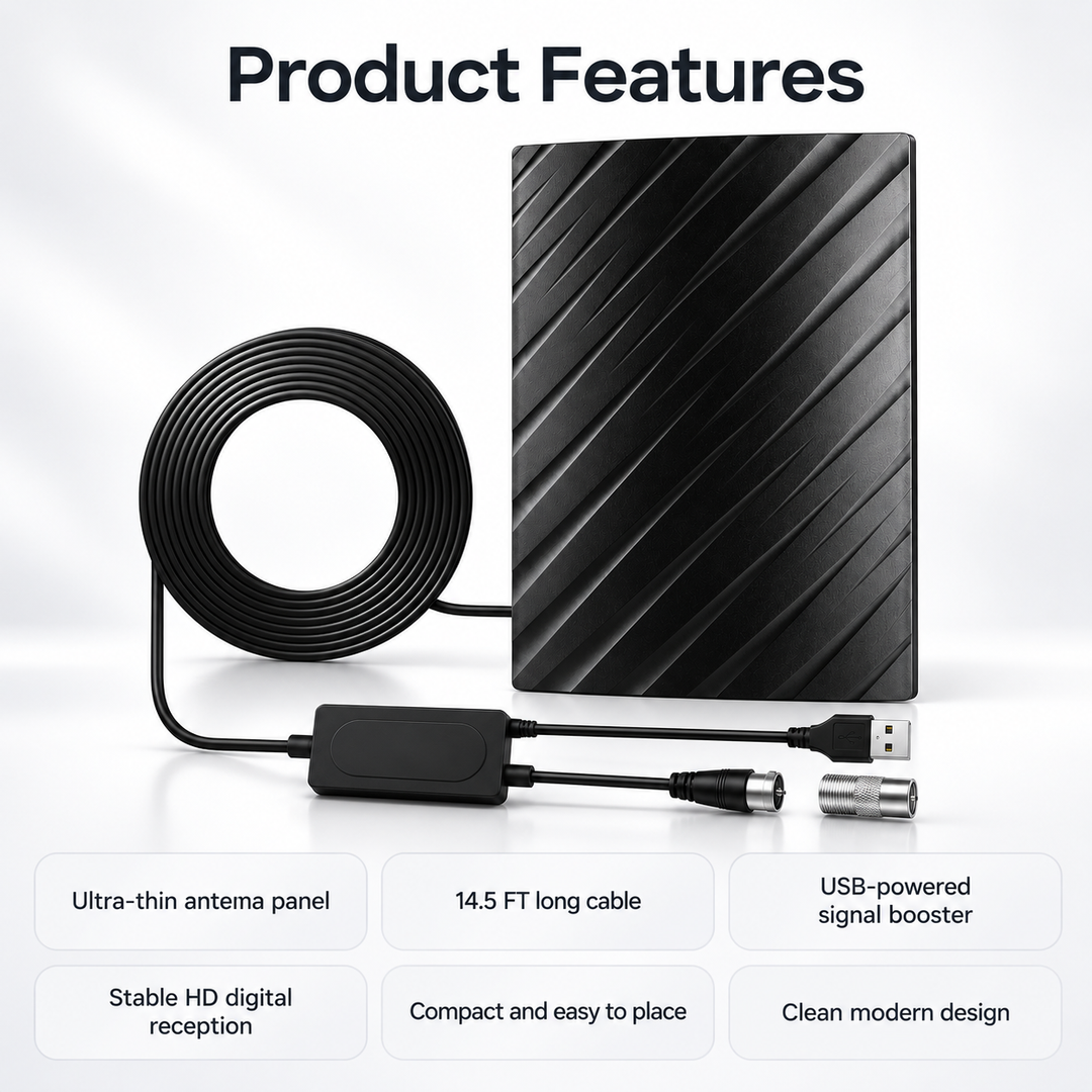 Indoor HDTV Aerial 4K Long Range Digital TV Antenna
