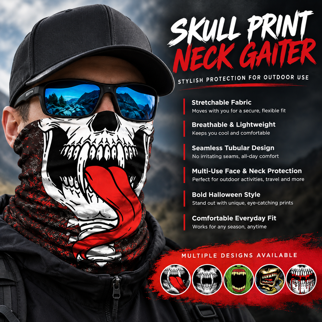 Seamless 3D Face Cover Bandana Ghost Skull Headwear Mask