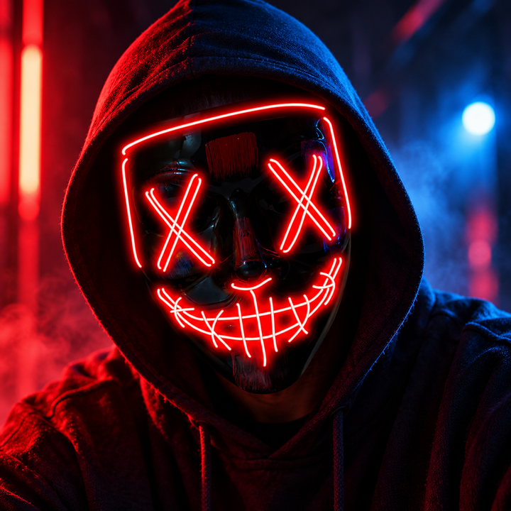 LED Light Up Mask Halloween Cosplay Masquerade Party Mask