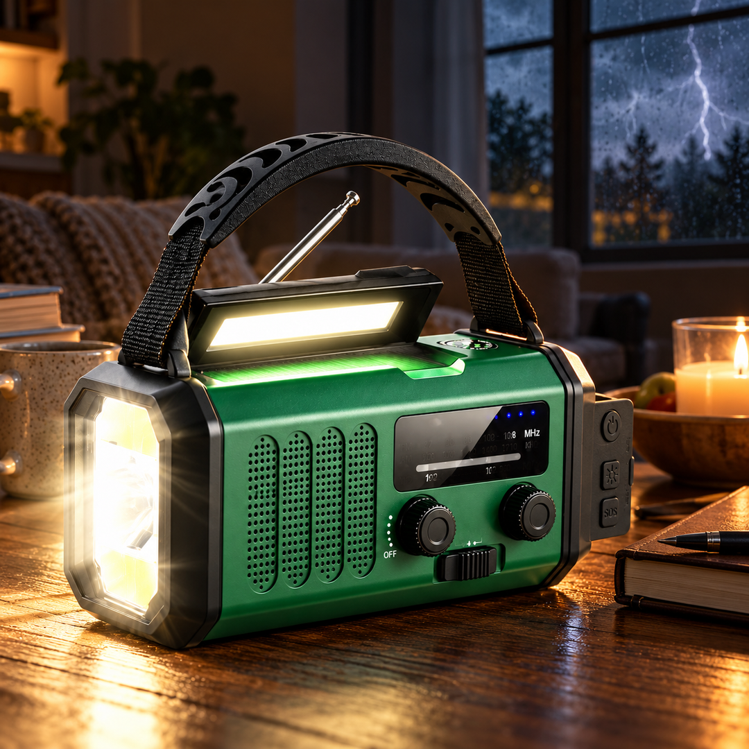 Emergency Radio 10000mAh Solar Hand Crank Power Bank Flashlight SOS