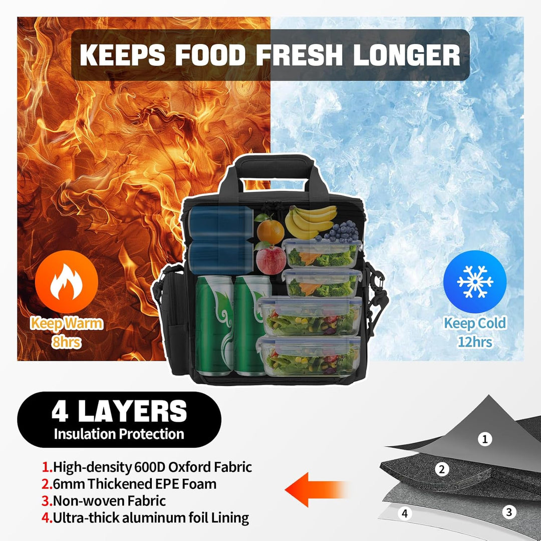 Insulated Tactical Lunch Box Cooler Bag Leakproof Large Capacity 18L