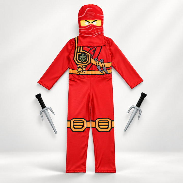 Boys Ninja Warrior Costume Set with Sai Weapons Halloween Dress Up