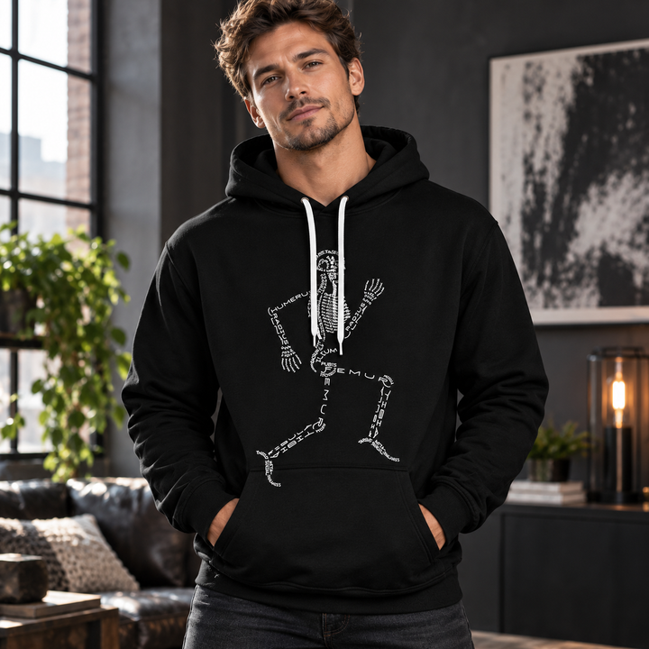 Couple Hooded Sweatshirt Baseball Jacket with Skull Print Halloween Design