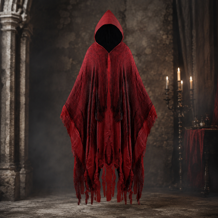 Hooded Tattered Cloak Costume Cape for Adults Halloween