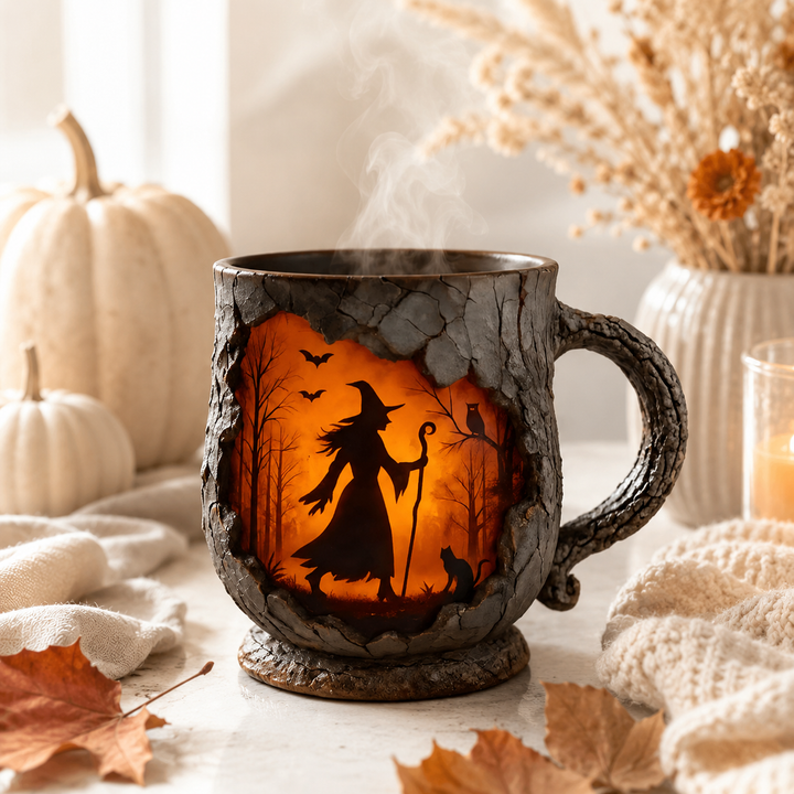 Rustic Resin Mug Bigfoot Witch Calf Santa Figurine Shape