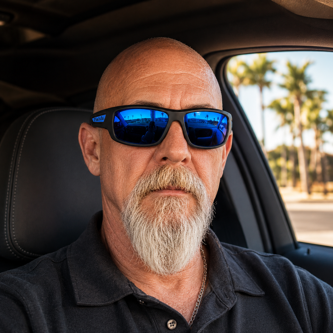 Polarized Driving Sunglasses Men UV400 Anti Glare Rectangular