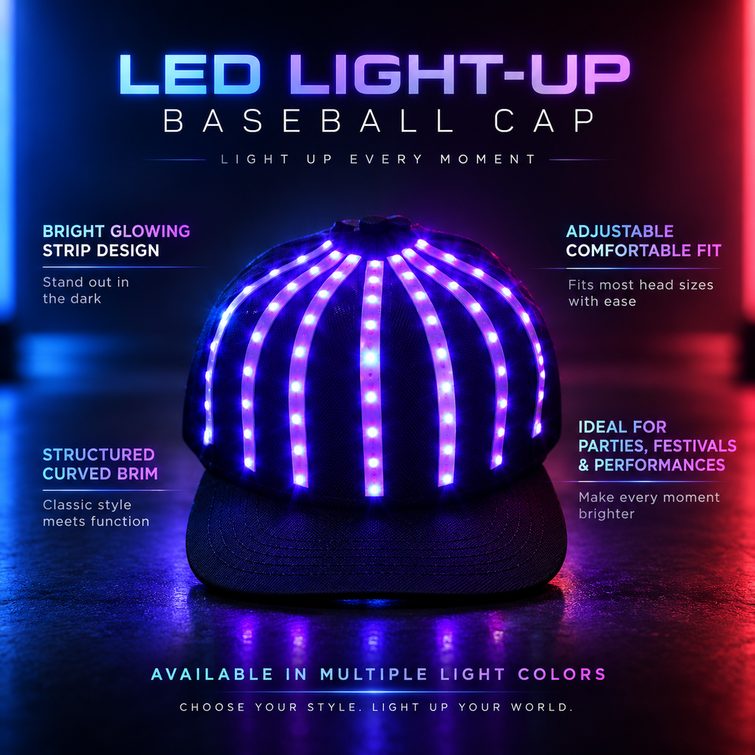 LED Luminous Hip Hop Jazz Dance Hat Fluorescent Lighted Performance Prop