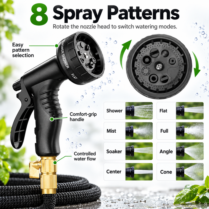 30m Expandable Garden Hose Anti-Kink Lightweight