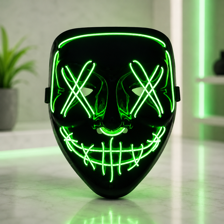 LED Purge Style Glow Mask Light Up Halloween Costume Mask