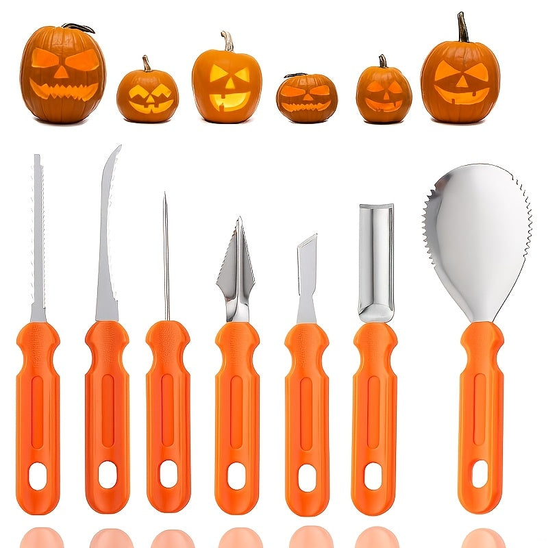 Pumpkin Carving Kit and Tools Set with Stainless Steel Blades and Supplies for Halloween