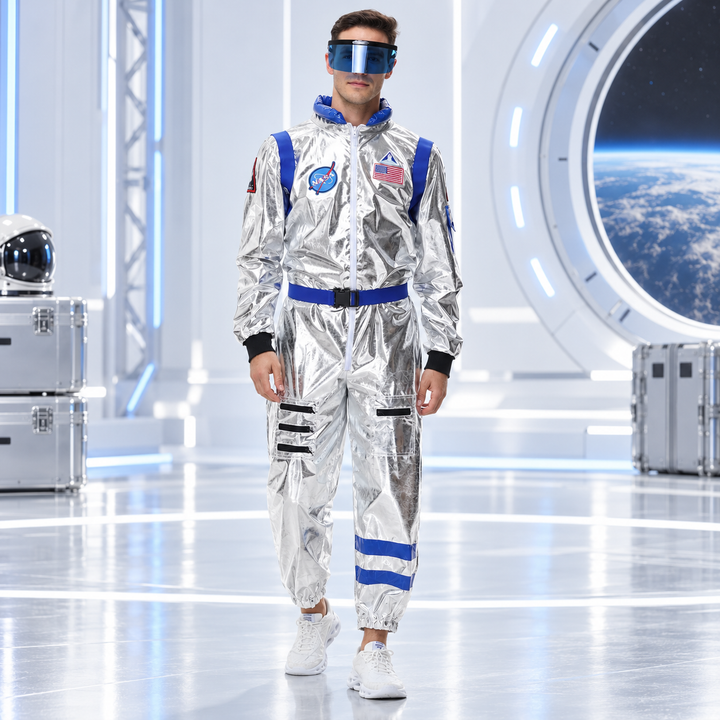 Astronaut Costume Jumpsuit Adult Space Suit Cosplay Halloween Party