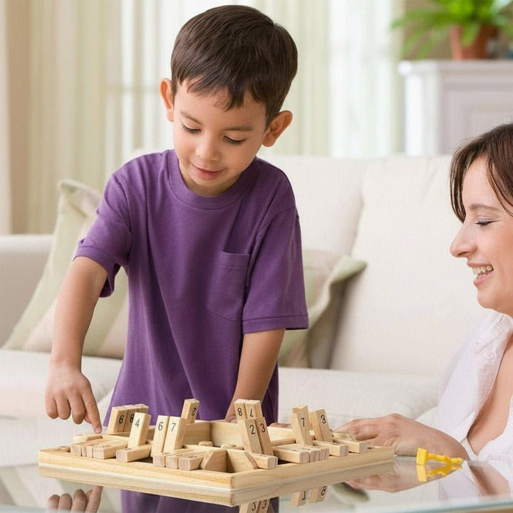 Wooden Math Learning Dice Board Game Educational Family Game