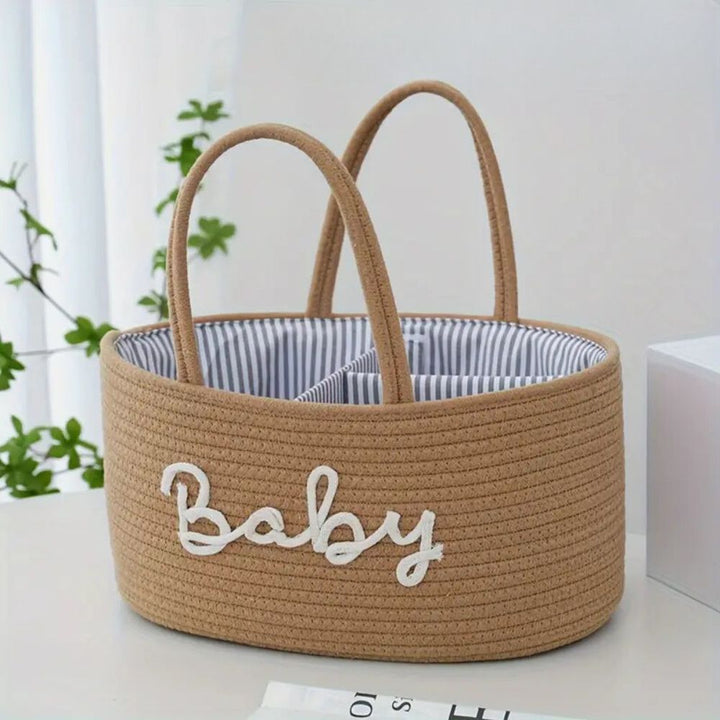 Baby Storage Caddy Organizer Rope Handle Basket