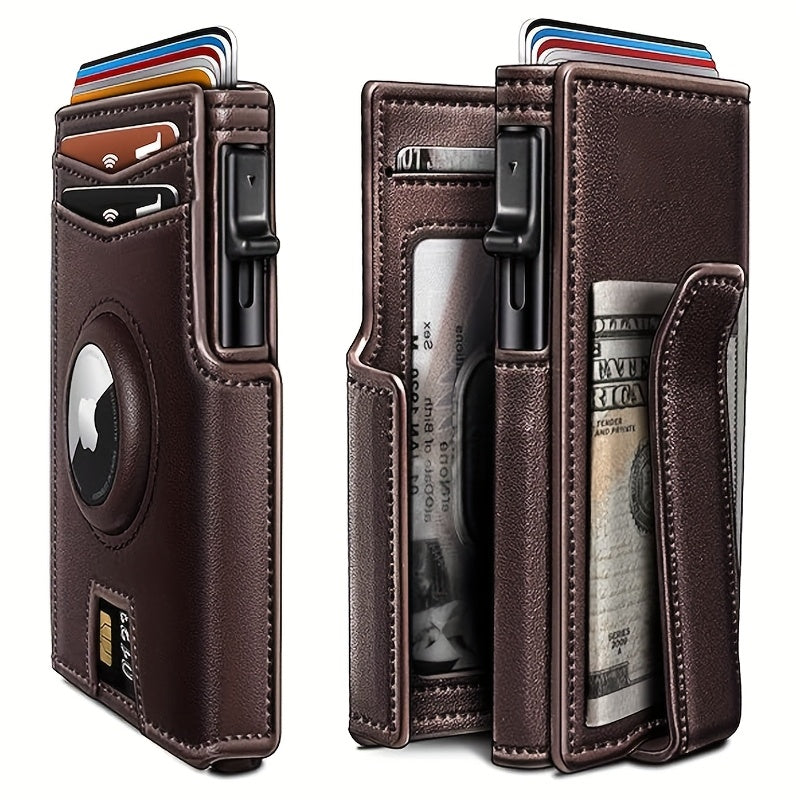 Metal RFID Wallet with Automatic Pop-Up and Airtag Slot