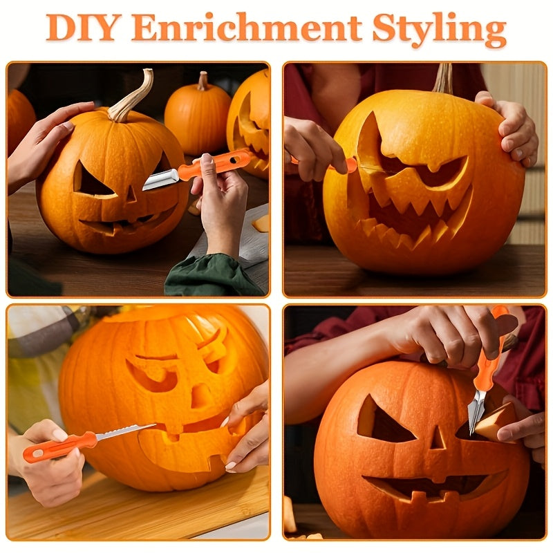 Pumpkin Carving Kit and Tools Set with Stainless Steel Blades and Supplies for Halloween
