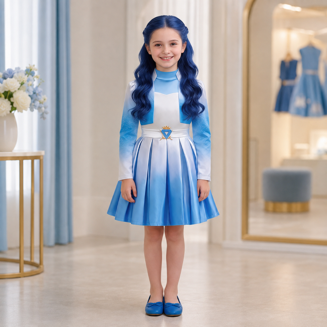 Kids Costume with Wig Descendants Rise of Red Outfit