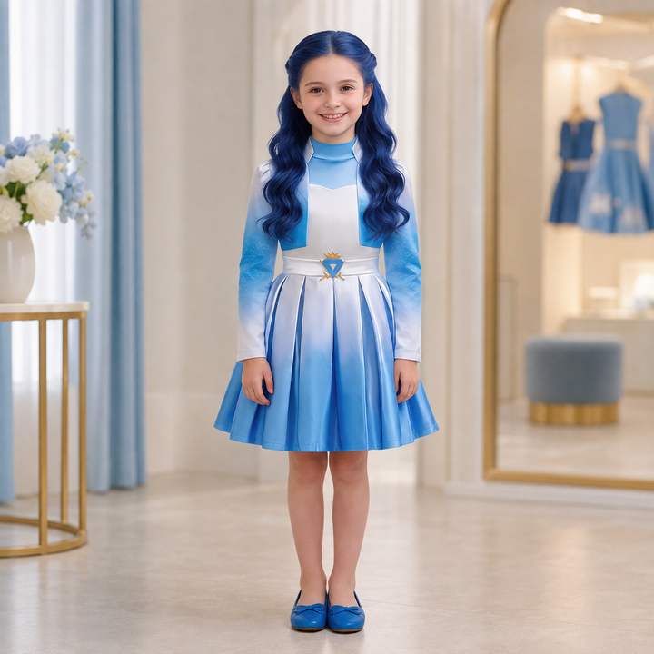 Kids Costume with Wig Descendants Rise of Red Outfit