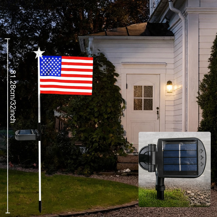 3-Pack Solar American Flag Outdoor Garden Landscape Lights