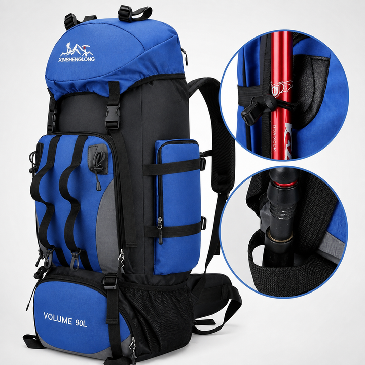 90L Waterproof Hiking Backpack Large Capacity Trekking Camping rucksack