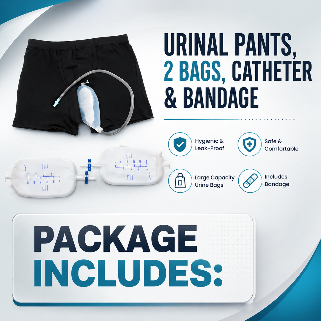Portable Urinal Pants Underwear with Drainage Bag for Men adults