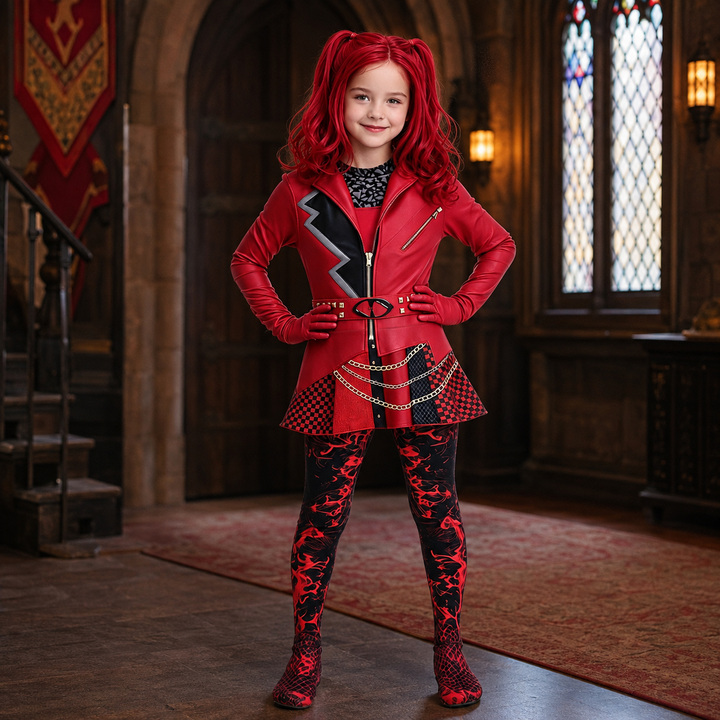 Villain Costume Set with Leggings Halloween Outfit for Kids and Adults