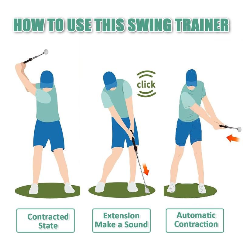 Golf Swing Trainer Aid with Grip Alignment Stick for Practice